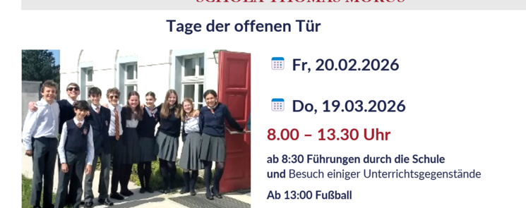 Tage der offenen Tür im 2. Semester 2025 / 26